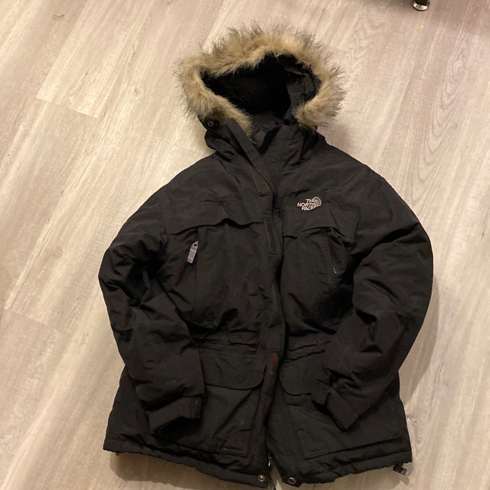 North Face Parka boys size Large black